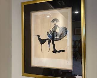 T74 - $450. Erté - "Symphony in Black" Measures 32" x 39" Framed. signed in pencil lower right, marked as artist's proof ("A.P.") in pencil lower left,