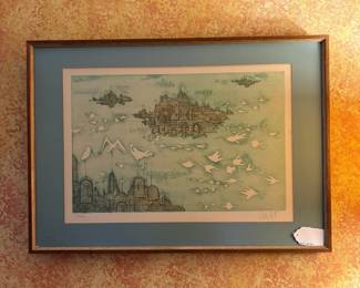 T41 - $225. Lars Bo - The Principal Cities of the Kingdom of Ys. Signed & Numbered Etching #3/20.