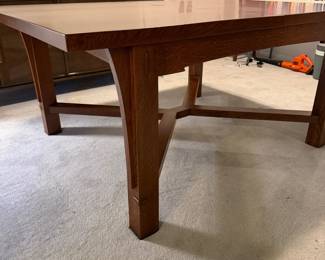 T14 - $2,400. Mission Style Dining Table. No name that I can find - clearly a well built, hand crafted table. Measures 48" x 66" x 29.5" tall. Does have 1 - 12" leaf. *Very* good condition - some very minor scratches on the top.