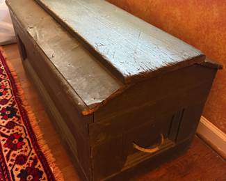 T45 - $350. Antique Carpenters Tool Chest. NO TOOLS included - Chest Only. Measures 37.5" x 17" x 17.5" tall.