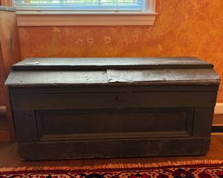 T45 - $350. Antique Carpenters Tool Chest. NO TOOLS included - Chest Only. Measures 37.5" x 17" x 17.5" tall.