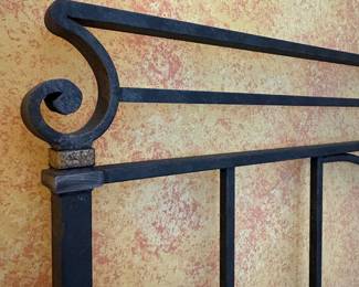 T48 - $500. Iron Queen Bed Frame. Headboard measures 61.5" wide x 57.25" tall - Footboard is 36" tall. Mattress & Box Spring Included if you want them - clean and they look barely used!
