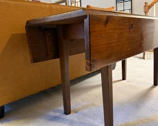 T11 - $250. Pine Harvest Table. As photographed it measures 5' long x 21.5" x 29.5" tall. Each leaf adds 10". Table top alone is 18.5".