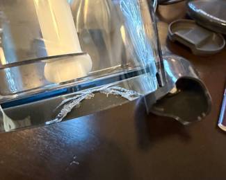 T24 - $60. Breville The Control Grip Immersion Blender Set. One piece has damage at the bottom - see photos.