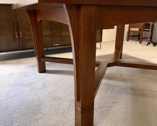 T14 - $2,400. Mission Style Dining Table. No name that I can find - clearly a well built, hand crafted table. Measures 48" x 66" x 29.5" tall. Does have 1 - 12" leaf. *Very* good condition - some very minor scratches on the top.