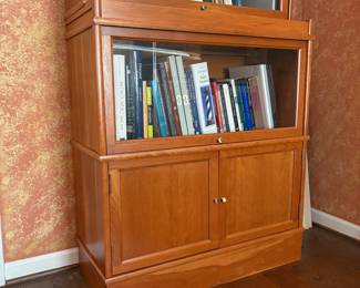 T52 - $450. Barrister Bookcase. All doors open easily. No name found. Excellent Condition. Measures 34.5" x 15.75" x 80.5" tall.