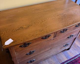 T63 - $175. Antique Dresser. Measures 44" x 21.5" x 32.25" tall. Overall very good antique condition - the handle pulls need a bit of work.