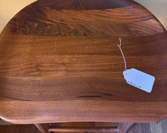 T58 - $150. High Quality Handcrafted Wooden Stool. Very Sturdy. Measures 16.25" wide x 13" deep x 24" tall.