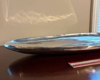 T79 - $15. Silver Toned Decorative Platter.