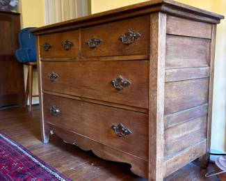 T63 - $175. Antique Dresser. Measures 44" x 21.5" x 32.25" tall. Overall very good antique condition - the handle pulls need a bit of work.