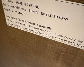 T12 - $1,600. Restoration Hardware Benoit 4-Door Sideboard. Weighs 287 lbs - PLEASE have appropriate help to move! Measures 80"W x 20"D x 32"H.