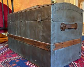 T44 - $175. Antique Trunk. Measures 32" x 18.25" x 20.25" tall. Either beautifully redone or in Excellent Antique Condition!