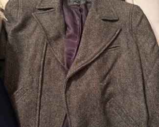 Ralph Lauren tweed blazer with purple satin lining