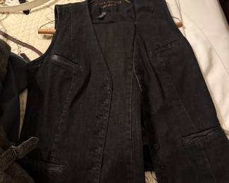 Lauren Jeans Co Ralph Lauren black denim vest on hanger