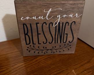 Count Your Blessings wooden block sign