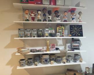 Shelves full of collectibles