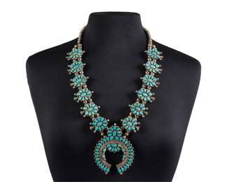 Turquoise Cluster Squash Blossom