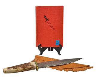 Horn Handled Bowie Knife with Book