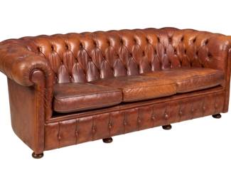 Chesterfield Style Leather Sofa