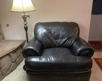 LeatherLike Brown Chair and The Perfect Reading Lamp.