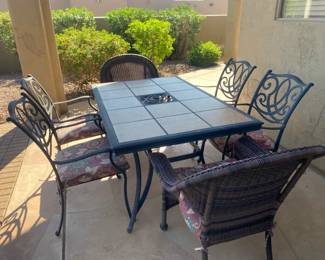 Nice Patio Table And Six Comfy Chairs