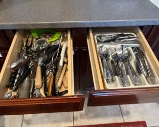 Stainless Steel Silverware And More Utensils.