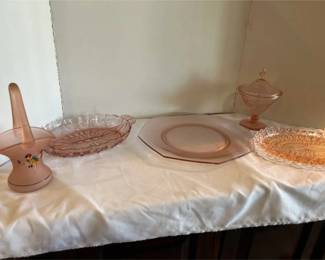 Vintage Pink Depression Glass.
