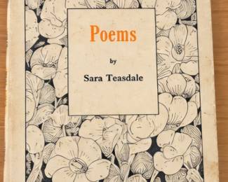 Vintage Poems by Sara Teasdale, Riverside Literature Series edition with floral cover design.