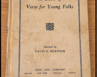 Vintage A Book of Verse for Young Folks, selected by David H. Murdock, with classic printed cover.