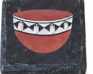 Decorative tile with Southwestern pottery design
