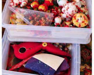 Large assortment of Christmas ornaments & seasonal décor. SO MUCH CHRISTMAS AT THIS SALE!
