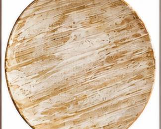 Striped pottery plate with stand