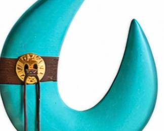 Turquoise abstract sculpture