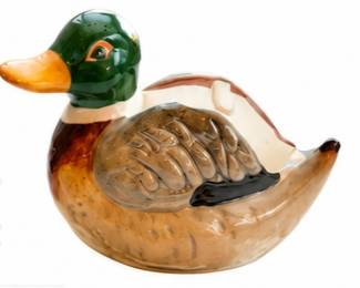 Decorative ceramic mallard duck dish.