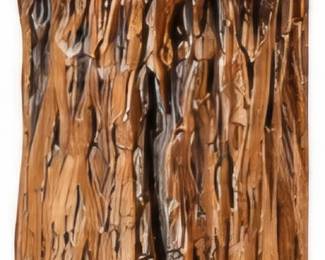 Rustic wood stump sculpture