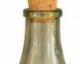 Green glass bottle with cork