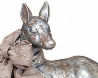 Silver-tone reindeer decoration