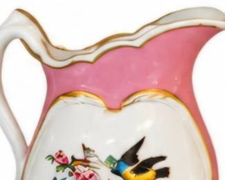 Floral ceramic pitcher