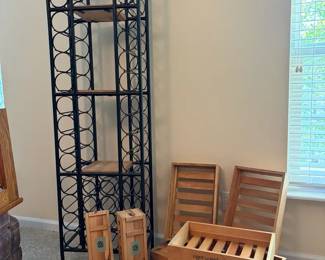 Wine Rack and Wooden Wine Boxes