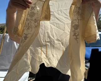 Sheer Embroidered Silk Organza Blouse 34