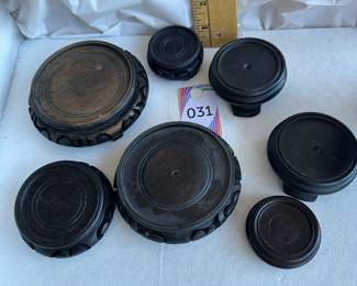 Assorted Lot of Turned Wood Display Stands Bases