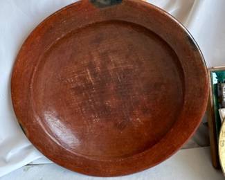 Turned Mahogany Wood Display Pedestal Plate Stand