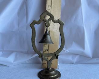 Miniature Brass Table Bell with Scroll Stand