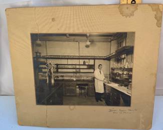 Black and White Chemistry Laboratory Photograph