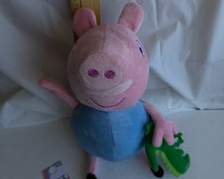 Peppa Pig Stuffed Animal Plush Toy Holding Dinosaur