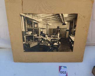 Black and White Chemistry Laboratory Photograph