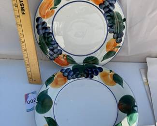 Fruit Pattern Hand Painted Ceramic Plates