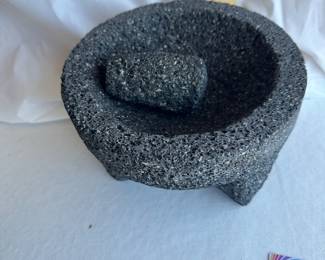 Traditional Volcanic Rock Molcajete with Tejolote Pestle