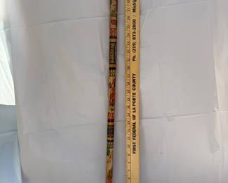 Ornate Hand Painted Wooden Walking Cane