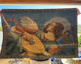 Woven Angel Cherub Tapestry Wall Hanging